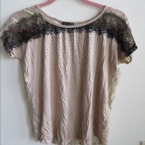 Venus Tan Top with sheer lace back